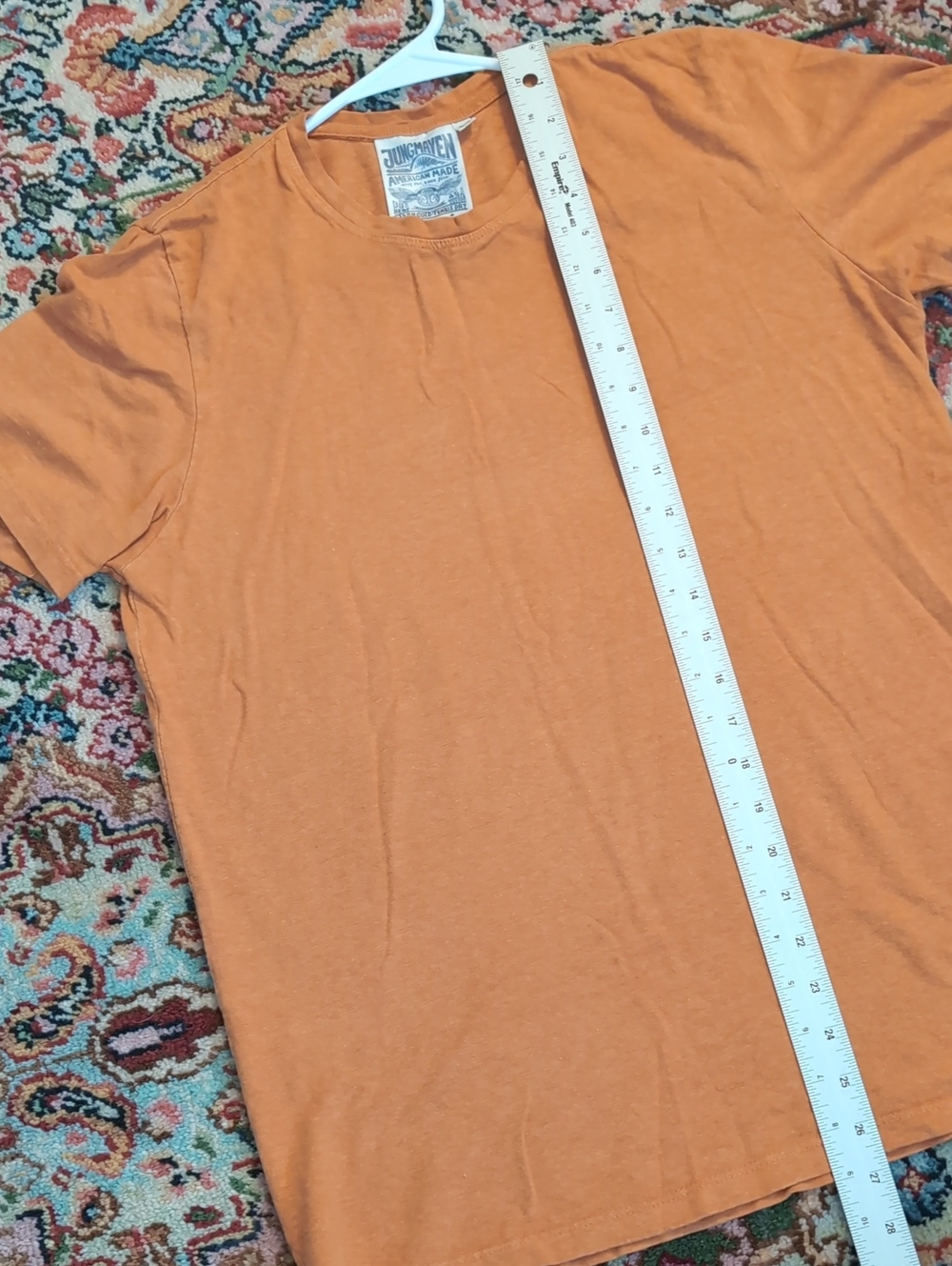 Jungmaven Sunwashed Orange Short Sleeve Crew Tee - Picture 4 of 5